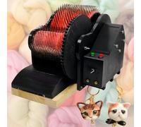 Cardadora de tambor de lana, eléctrica y automática, velocidad ajustable hacia adelante y hacia atrás, velocidad máxima de 56 RPM, incluye pedal de pie para cardar mezclas