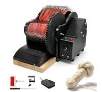 Cardadora eléctrica de lana con velocidades ajustables y pedal de pie para mezclar fibras, hilar, hacer fieltro, manualidades