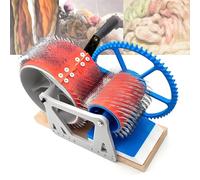 Cardadora manual, cardadora de tambor para fieltro de lana, elimina impurezas de la fibra, mezcla de colores rápida, peinado e hilado, rueda mezcladora de lana para aficionados a las manualidades.