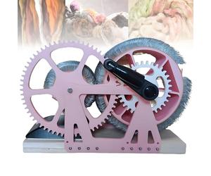 Cardadora manual, cardadora de tambor para fieltro de lana, elimina impurezas de la fibra, mezcla de colores rápida, peinado e hilado, rueda mezcladora de lana para aficionados a las manualidades.