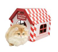 Cardboard Cat House Christmas - Cat Houses For Indoor Cats With Scratcher