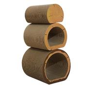 Cardboard Cat Play Set, Indoor Cat Activity Center, Cat Tunnel with Scratching, Lightweight Pet Tunnel Toys, Cat Relaxation and Play, Easy Clean Cat Scratchers, Fun Indoor Cat Toys, Three-Piece Cat Tu