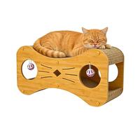 Cardboard Cat Scratcher House, Corrugated Cat Scratcher For Indoor Cats, Wear-Resistant, Kitten Scratching Board Pad, Brown For Indoor Outdoor Home Living Room Pets Kittens