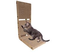 Cardboard Cat Scratcher, L Shaped Cat, Scratch Board, 15.35x10.24x23.62 Inches, Vertical Wall Mounted Relaxation Pad for Indoor Cats and Small Pets, Furniture Alternative