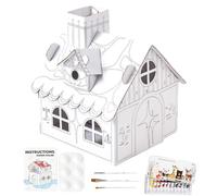 Cardboard Craft House, Cardboard Playhouse para niños | Casa de Empalme Pintada Hecha a Mano | Interacción Entre Padres e Hijos Juguete para Viajes, Actividades al Aire Libre, hogar, Escuela