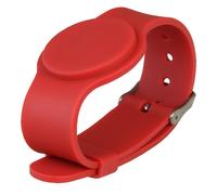 CARDCUBE RFID-BAND-ADJ-R Pulsera de proximidad - ID por radiofrecuencia - EM pasivo | Color rojo - Baja frecuencia 125 kHz - Cor
