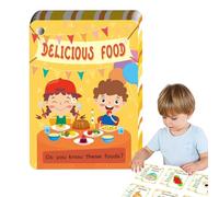 CARDE Flash, Tarjetas Flash Food,48x Tarjetas Flash Educativas Interactivas | Suministros para el hogar, Imágenes de Comida Cognitiva, Juego de aprendizaje temprano para Les, Niñas