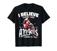 Cardenal Bird Creo que Hay Ángeles Entre Nosotros Cardin Rojo Camiseta