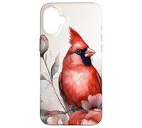 Cardenal Pájaro Rosas Flor Acuarela Observación De Carcasa para iPhone 16 Plus