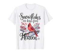 Cardenal Snowflakes Kisses from Heaven Memorial Sympathy Camiseta