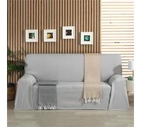 Cardenal Textil - Foulard Multiusos Peñíscola, Plaid para Cama, Manta para Cama, Cubre Sofá, Gris, 180 x 260 cm