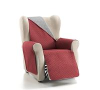 Cardenal Textil RUBÍ Cubre Sofa Bicolor Reversible, Poliéster 1 Plaza/Relax Rojo Perla