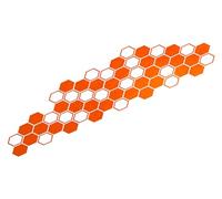Cardesign Sticker HEXAGON, orange chrom matt