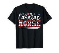 Cardiac Nurse 4th of July Patriotic Typography Graphic Tee Camiseta