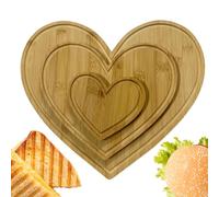 Cardif de corte, tarjetas de embutidos en forma de corazón,Plato de servir de madera - Multifunción estética rústica bandejas decorativas tabla de cortar para la cocina casera camping Sai