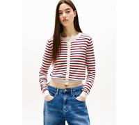 Cárdigan abotonado con cuello redondo Mujer Talla S. Color Rojo
