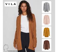 Cárdigan básico de mujer VILA Chaqueta de punto elástico con bolsillos VIRIL