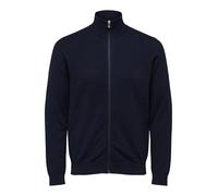 Cárdigan básico Selected para Hombre | Cárdigan de algodón Liso | SLHBERG Zip Sudadera de Manga Larga, Azul Marino, S