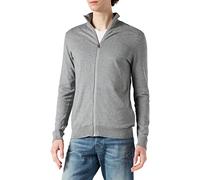Cárdigan básico Selected para Hombre | Cárdigan de algodón Liso | SLHBERG Zip Sudadera de Manga Larga, Gris (Medium Grey Melange), XXL