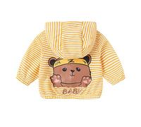 Cárdigan bebé niño pequeño bebé niños niñas lindo dibujos animados impresión carta manga larga con capucha abrigos chaqueta ropa ropa de bautizo niñas, amarillo, 2-3 Años