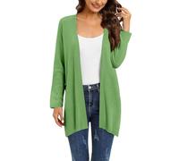 Cárdigan Blusa Blusa Mujer Manga Larga Camisa Clásica Botón Camisa Top Elegante Casual Túnica para Primavera y Verano Protección Solar 2025, verde, XL