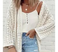 Cárdigan Casual de Mujer con Cuello en V para Vacaciones - Diseño , Color Sólido de /Otoño, Estilo de Moda Casual, Combinación para Outfits Casuales, Cárdigan de Moda Casual |