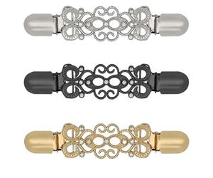 Cardigan Clip 3 uds Clips for suéter for cárdigans Clip de cuello for apretar el vestido Vintage cincha for chal for mujer broche ropa(Style B 3pcs)