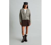 Cárdigan con cremallera de corte holgado Medium Beige M