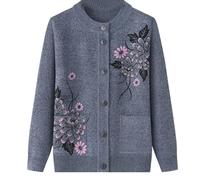 Cárdigan con Estampado De Diamantes De Imitación Clásico para Mujer Mayor Cárdigan De Punto para Personas Mayores Y De Mediana Edad Top Informal para Señora Mayor Abrigo para Abuela Primavera Otoño