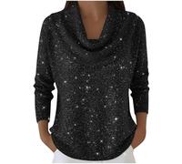 Cardigán con Lentejuelas para Navidad o Año Nuevo Camiseta Lentejuela Mujer Rojo de Fiesta Brillo Blusas Festival Ancha Adulto Elegantes Camisetas Brillante Manga Larga Invierno