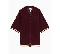 Cardigan con logo Relaxed adidas Originals "Munich" Crochet para hombre Burdeos S
