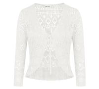 Cárdigan Corto para Mujer con Mangas 3/4 Y Cárdigan Corto Informal De Punto para Mujer Verano Blanco S