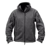 Cárdigan de camuflaje con bolsillo para hombre, con cremallera, ropa casual para hombre, gris, L