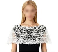 Cárdigan de encaje para mujer, capa de ganchillo floral, bolero de punto ligero para vestido de noche de boda, fiesta, elegante parte superior ahuecada (G)