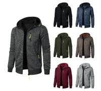 Cárdigan de Hombre, Cuello Alto Casuales Chaqueta Chaqueta de Punto para Hombre, Grueso Sudaderas con Capucha Suéter de Punto Jerséis Cremallera Completa, otoño Invierno Cardigan Abrigo Carisma
