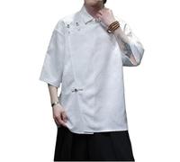 Cárdigan de manga corta para hombre, diseño de flores oscuras, holgadas, estilo retro, blanco, XL