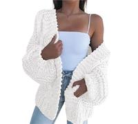 Cardigan de Manga Knitted Cardigan Autumn Winter Women Sweaters Batwing Long Sleeved Plush Loose Outside Knit Sweater(Color 4,XXXL)