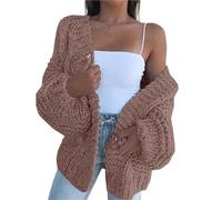 Cardigan de Manga Knitted Cardigan Autumn Winter Women Sweaters Batwing Long Sleeved Plush Loose Outside Knit Sweater(Color 2,M)