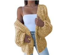 Cardigan de Manga Knitted Cardigan Autumn Winter Women Sweaters Batwing Long Sleeved Plush Loose Outside Knit Sweater(Color 8,M)