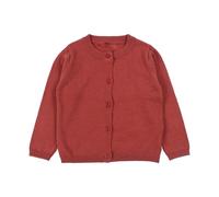 Cárdigan de manga larga para bebé y niña, con botones para niños, suéter de cuello redondo, Color rojo., 18