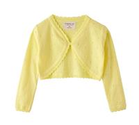 Cárdigan de manga larga para niña, bolero, chaqueta de punto, para fiesta, vestido de comunión, vestido de bautizo, amarillo, 140