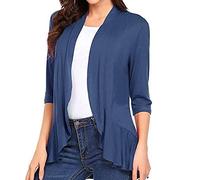 Cárdigan de moda para mujer trabajadora, azul marino, M