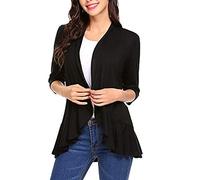 Cárdigan de moda para mujer trabajadora, Negro, M