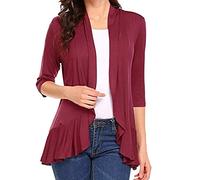 Cárdigan de moda para mujer trabajadora, Vino, M