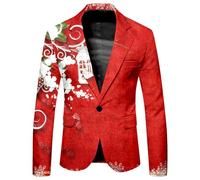 Cárdigan de mujer con estampado de Navidad, estilo informal abotonado para otoño-invierno, manga larga, cálido, cómodo, bolsillos, chaqueta al aire libre cálida, elegante y funcional n70, rojo, XL