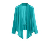 Cárdigan de Navidad para mujer, cárdigan largo para mujer, talla grande, chaleco de verano para mujer, sudadera de punto liso para verano, cárdigan de manga larga, cárdigan de punto, azul celeste, 7XL