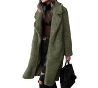 Cárdigan de otoño para mujer, con solapa afelpada, abierto al frente, abrigo de piel sintética, chaquetas cálidas invierno