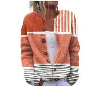 Cárdigan de Punto de Lana para Mujer-Cárdigan de Gran Tamaño con Botones-Calto y Colorido Estampado Floral-Chaqueta Cómoda-Chaqueta Gruesa y Caliente-Chaquetas de Lana-Suéter Grueso Y2k para