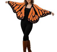 Cárdigan de punto de mariposa monarca para mujer, cárdigan de ganchillo abierto al frente con patrón de alas de mariposas, suéter ligero de manga larga con botones para mujer, naranja, Altoa única
