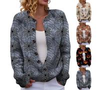 Cárdigan De Punto Para Mujer Con Parche Fantasma De Halloween Chaquetas De Punto Elegante Holgado